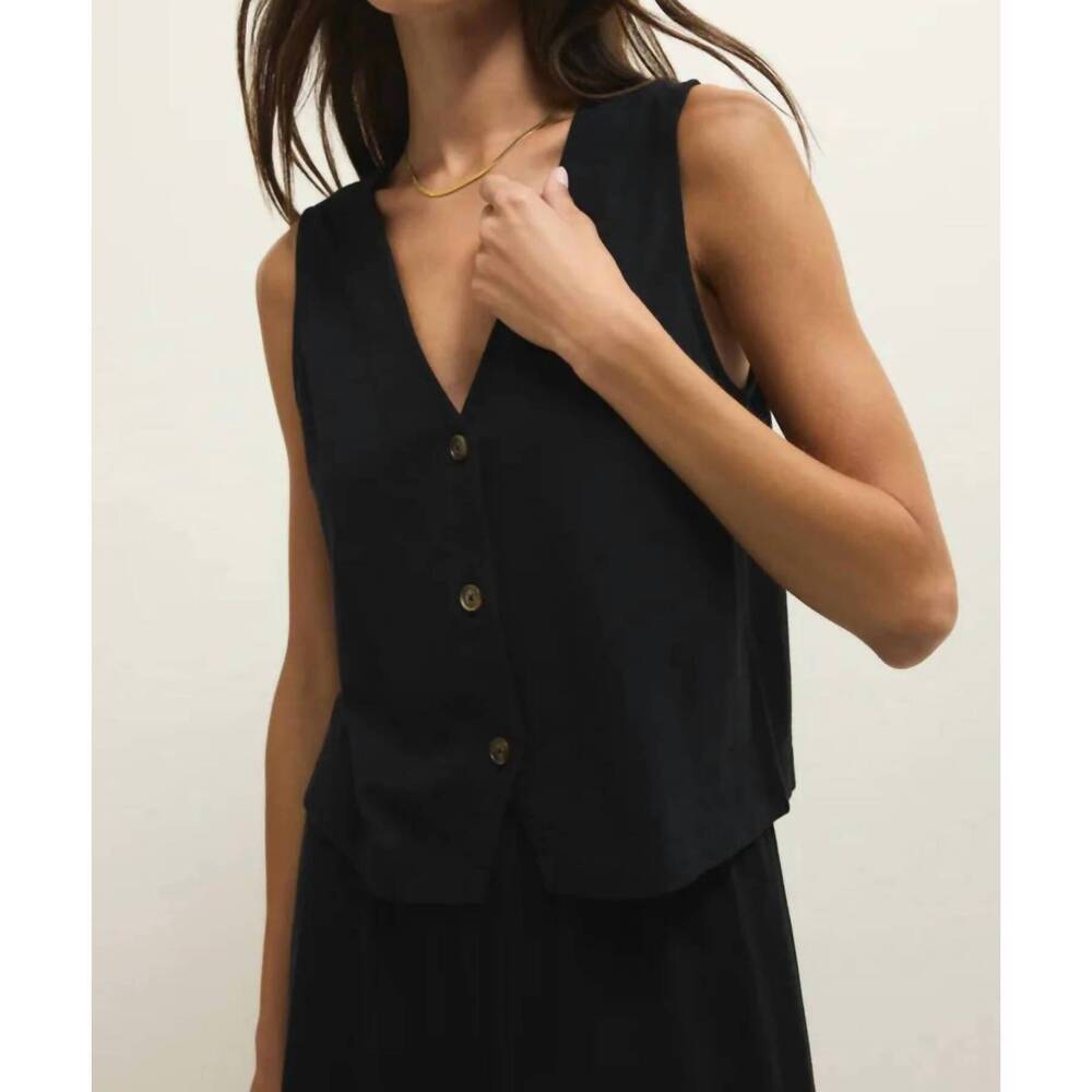NEW Z SUPPLY jersey sleeveless tank top in black - Picture 3 of 7